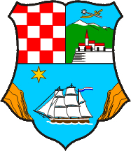 Grb Primorsko-goranske županije je na njemačkom štitu koji je razdijeljen na gornji i donji dio, te u gornjoj polovici raskoljen na dva dijela.  Heraldički gledano, grb u gornjem desnom kutu ima 20 naizmjenično posloženih crvenih i srebrnih kvadrata. U gornjem lijevom kutu je prikaz primorskog gradića iza kojeg se nalazi zelena gora sa snježnim vrhom. Ponad brda je plavo nebo na kojem se jedno preko drugog prekiženi nalaze zlatna sablja i srebrni topuz. U donjem i najvećem dijelu grba je prikazan smeđi jedrenjak s bijelim jedrima nadvišen zlatnom šestokrakom zvijezdom. Jedrenjak se nalazi na plavoj podlozi između dvije litice prirodnih boja.