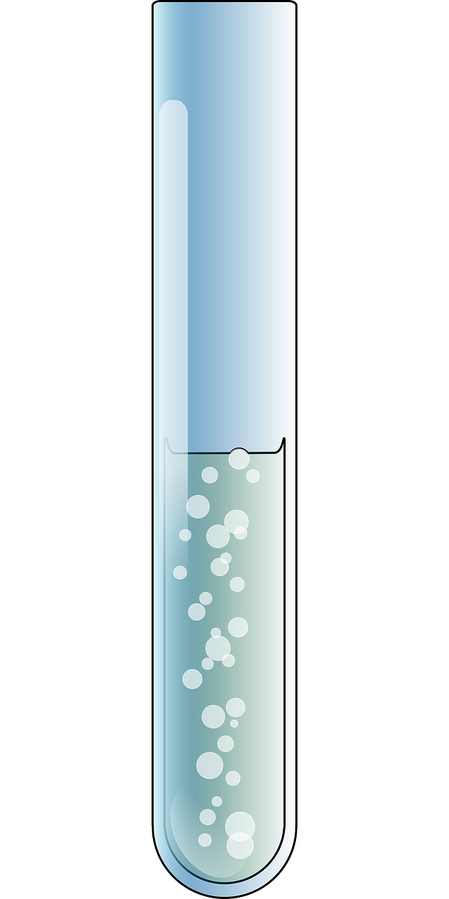 Slika prikazuje epruvetu u kojoj se nalazi vodikov peroksid i komadići glicerina.