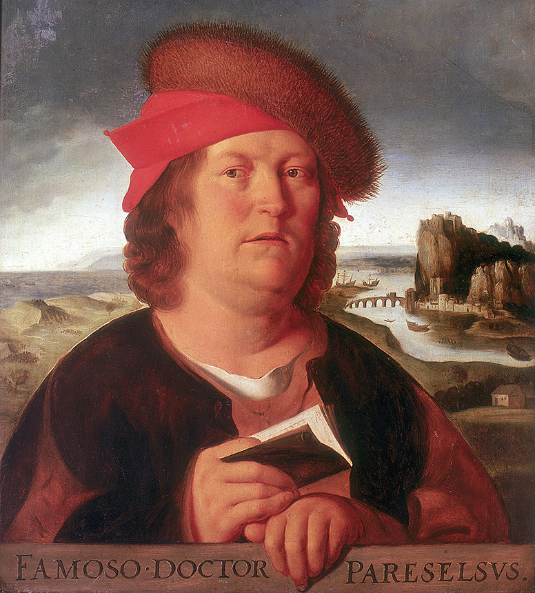 Fotografija prikazuje portret Paracelsusa.