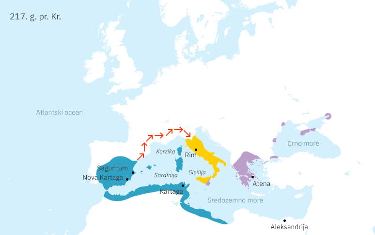 Drugi punski rat - Hanibalov pohod na Italiju