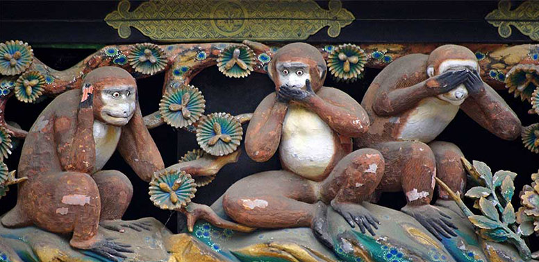 Sanzaru - japanski prikaz tri mudra majmuna.