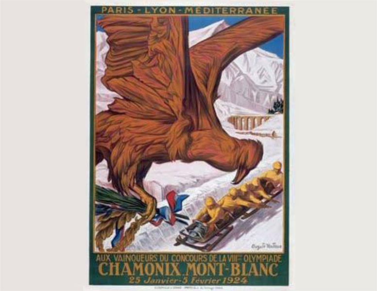 Plakat za Prve Zimske olimpijske igre (ZOI).