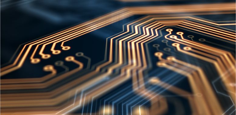 Fotografija prikazuje uvećani prikaz elektronskog čipa.