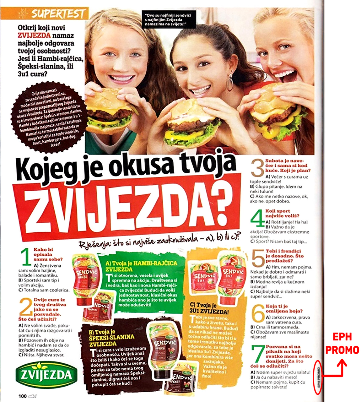Vrste oglašavanja – plaćeni oglas - reklama za majonezu u obliku testa. 