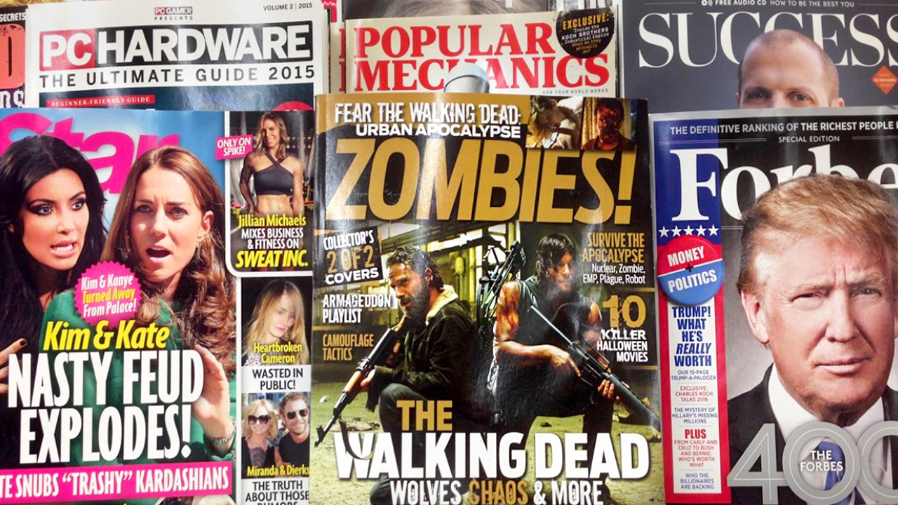 Naslovnice raznih popularnih časopisa. 