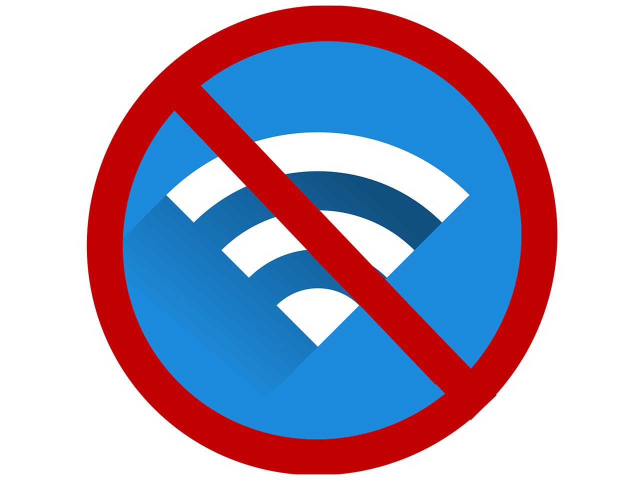 Prekrižen znak za wi-fi.