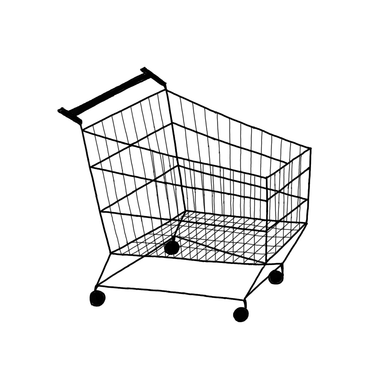 Metalna kolica iz supermarketa.