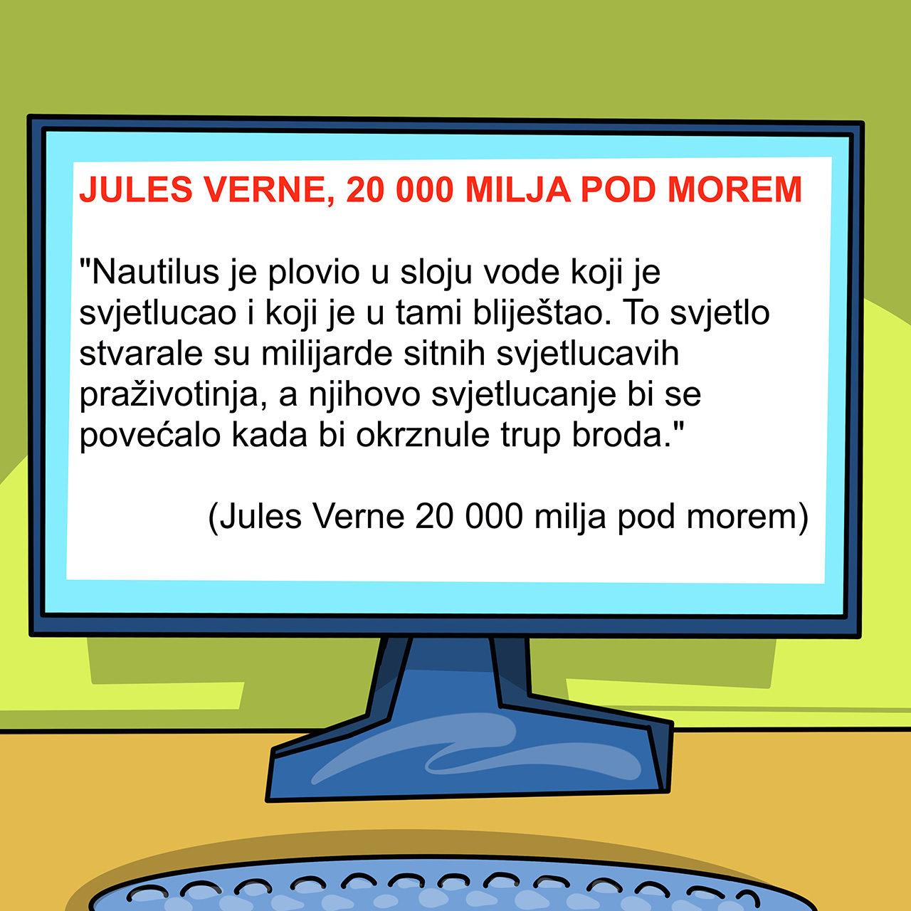 Učenica točno navodi citat u svom izlaganju. Opet ga prate ime autora i naziv djela.