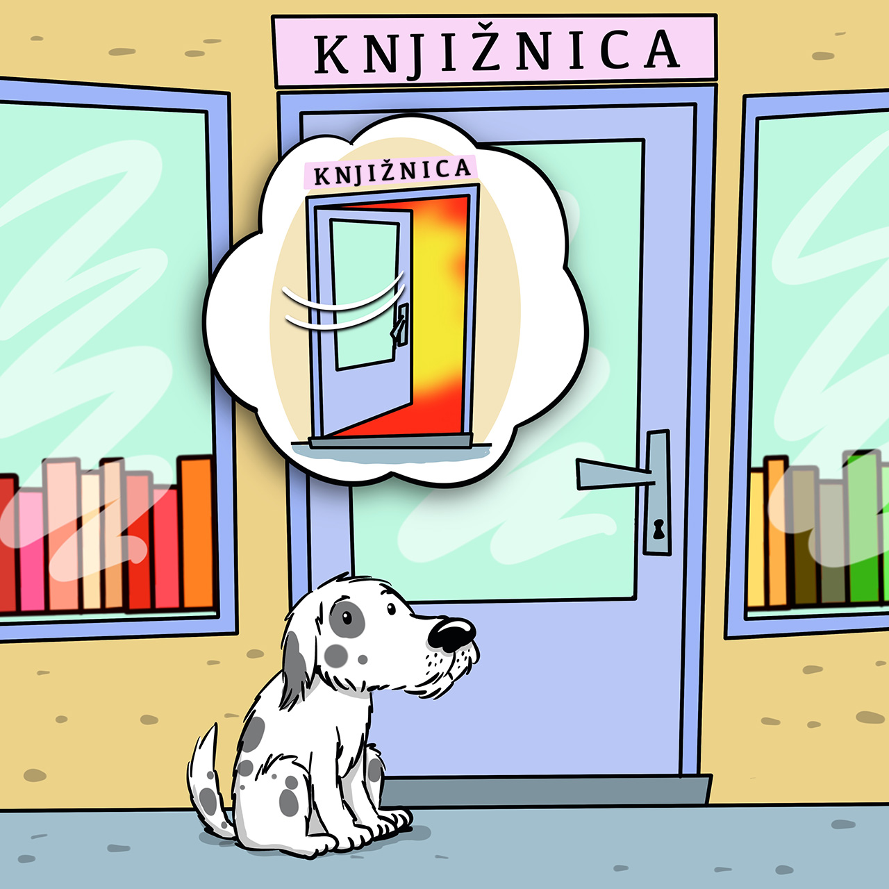 Sličice koje prikazuju događaje iz romana Psima ulaz zabranjen spisateljice Melite Rundek. Učenici imaju zadatak pravilno rasporediti sličice-događaje u stripu napravljenom prema navedenom romanu.