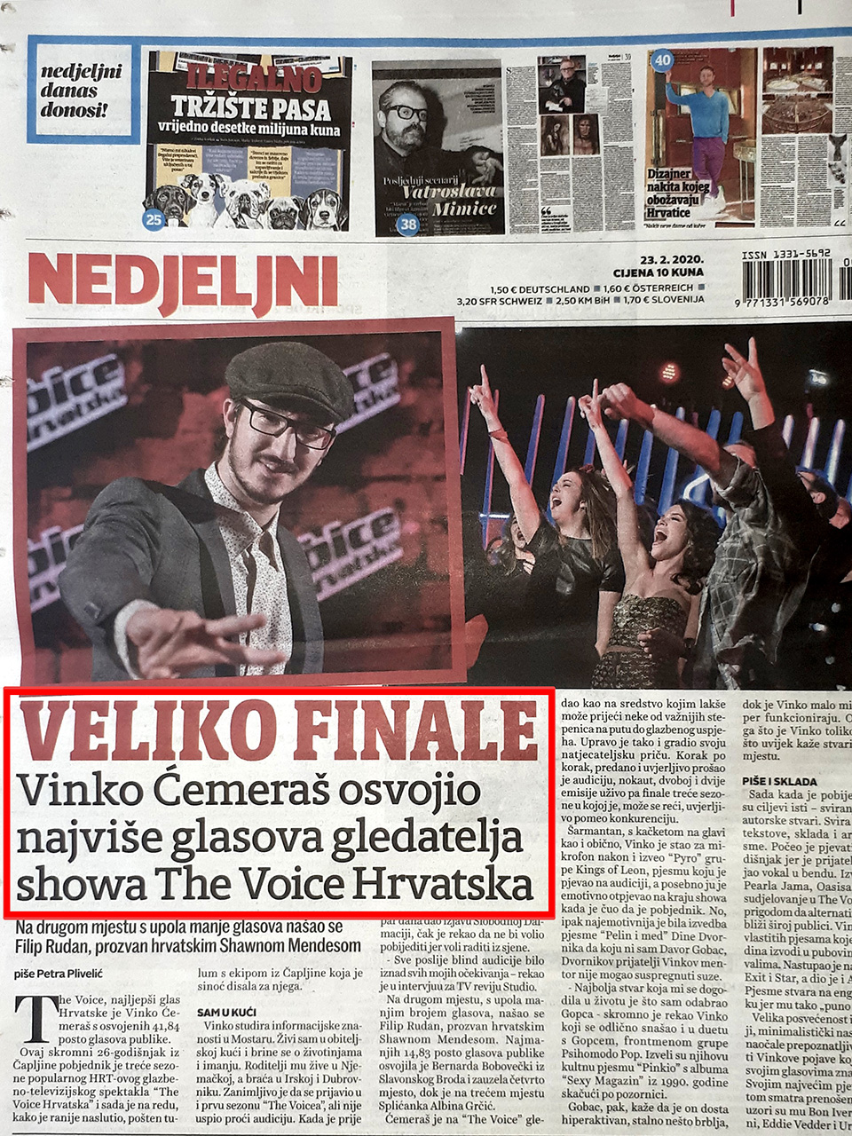 Primjer naslova članka u novinama. 