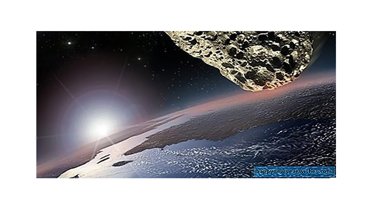 Ilustracija asteroida koji se primiče Zemlji. 