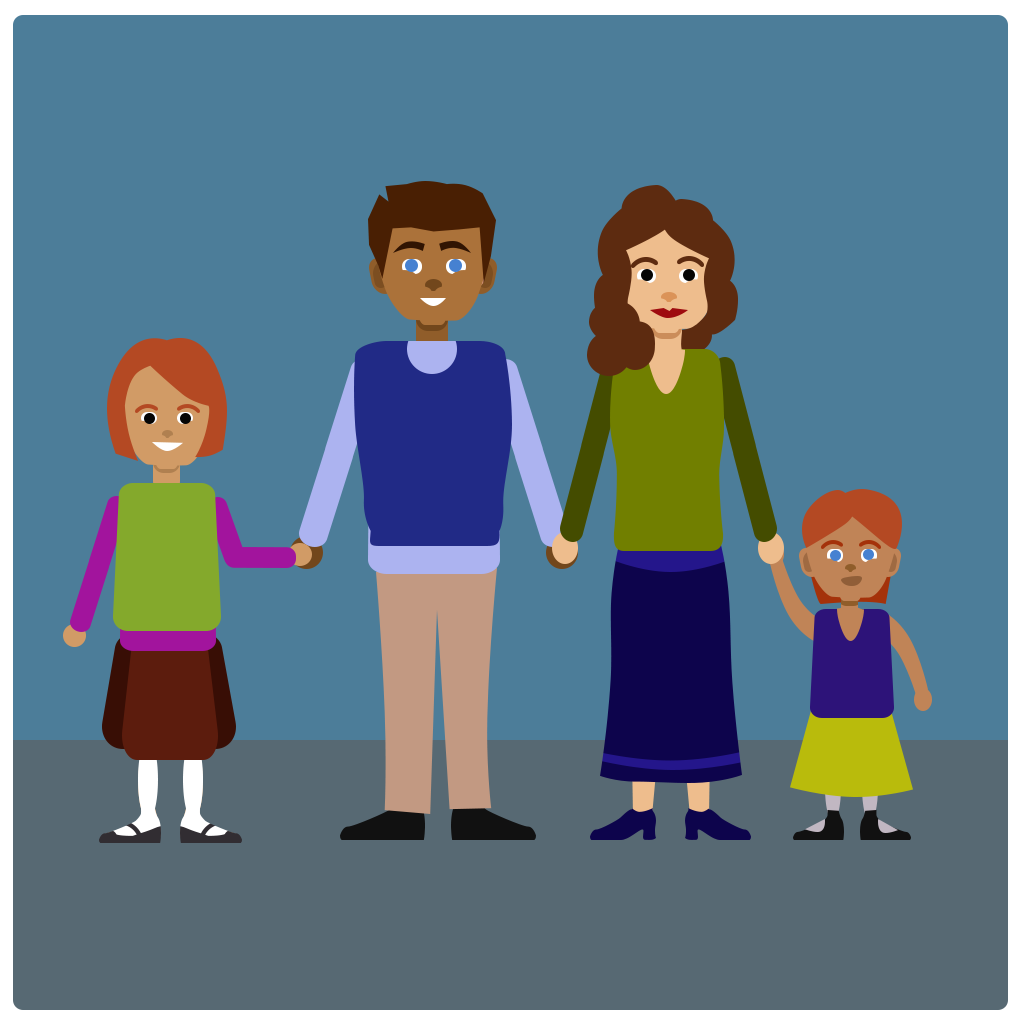 a man, a woman and two children