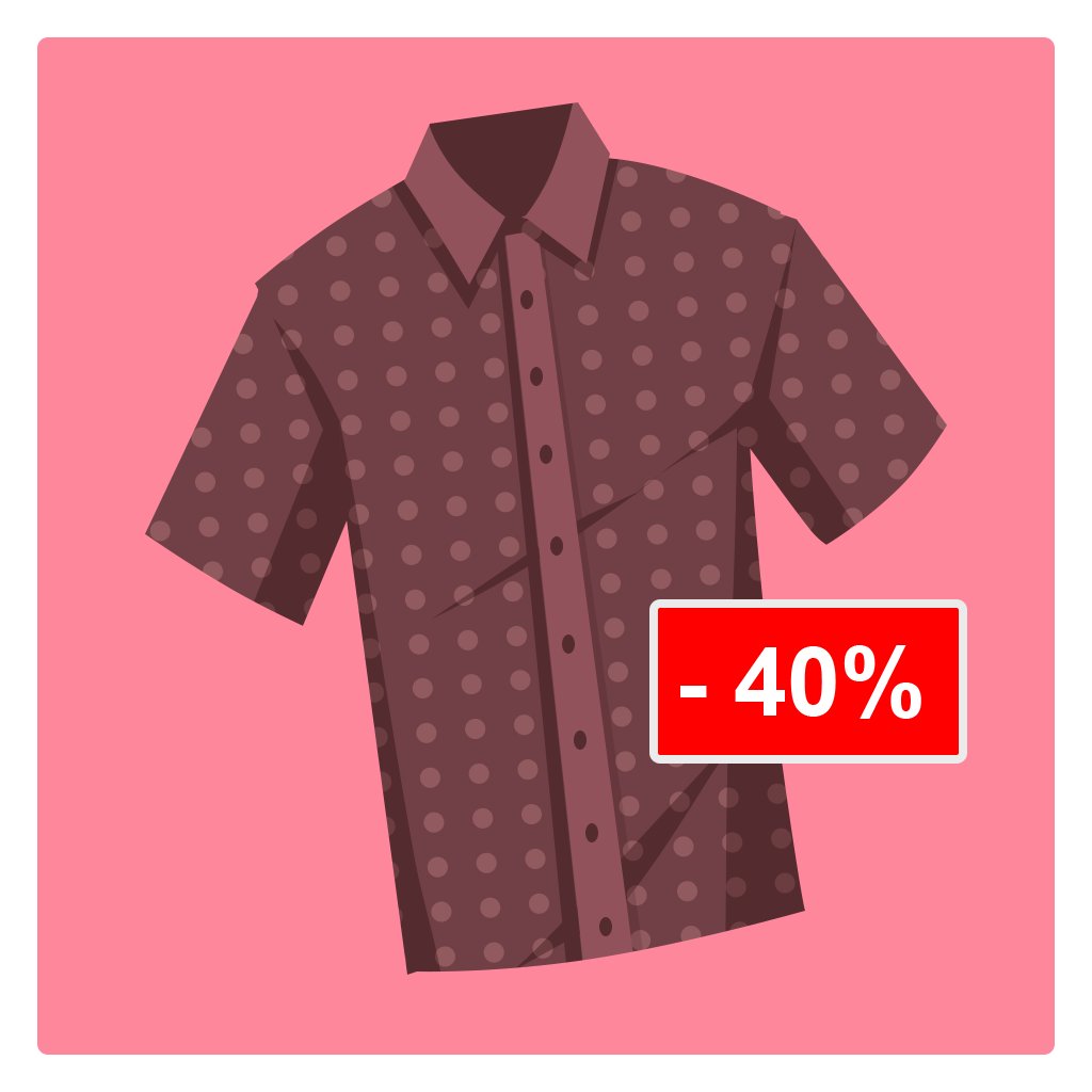 A shirt being sold at 40% off.