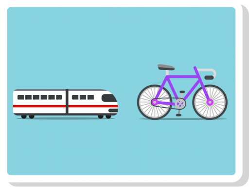 A train - a bike