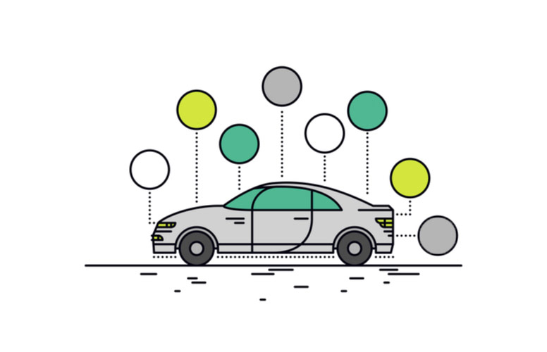Iznad slike automobila su krugovi s brojevima iz kojih klikom saznajemo čimbenike sigurne vožnje: 1. Podijeljena pažnja, 2. Oprez, 3. Praćenje, 4. Percepcija, 5. Vizualne funkcije, 6. Psihomotorne vještine, 7. Vrijeme reakcije, 8. Budnost