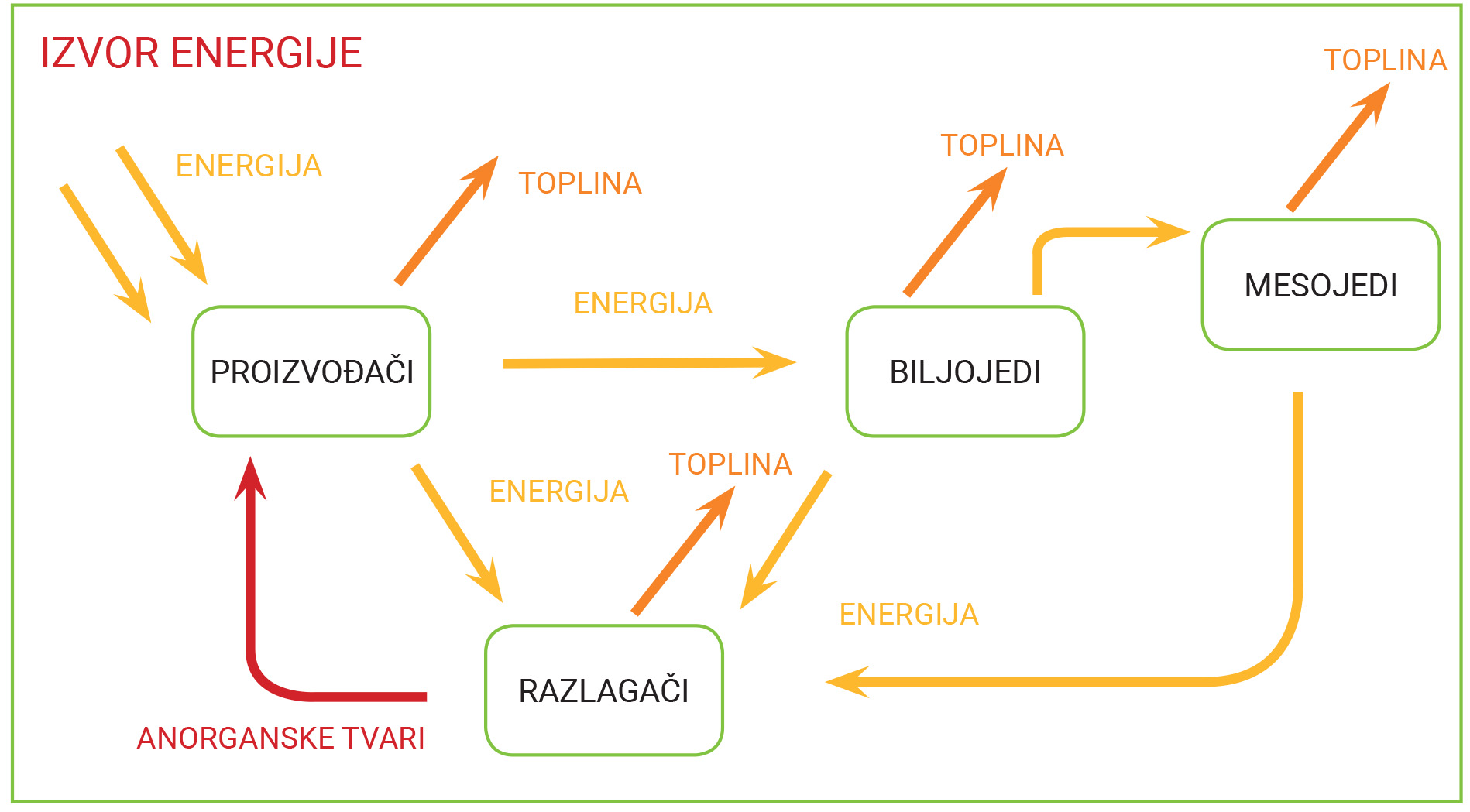 Slika 5. Protok energije kroz ekosustav