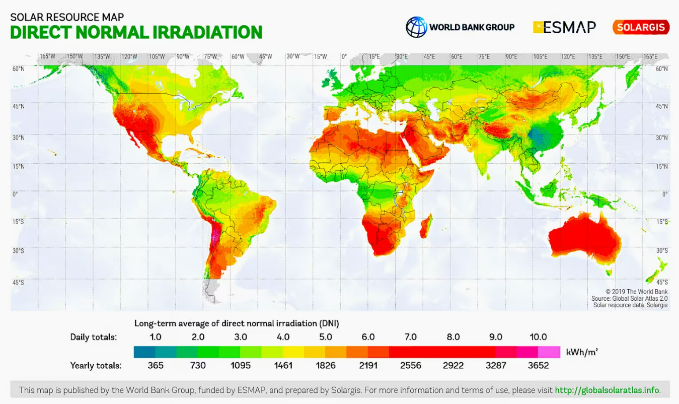 Solar recource map