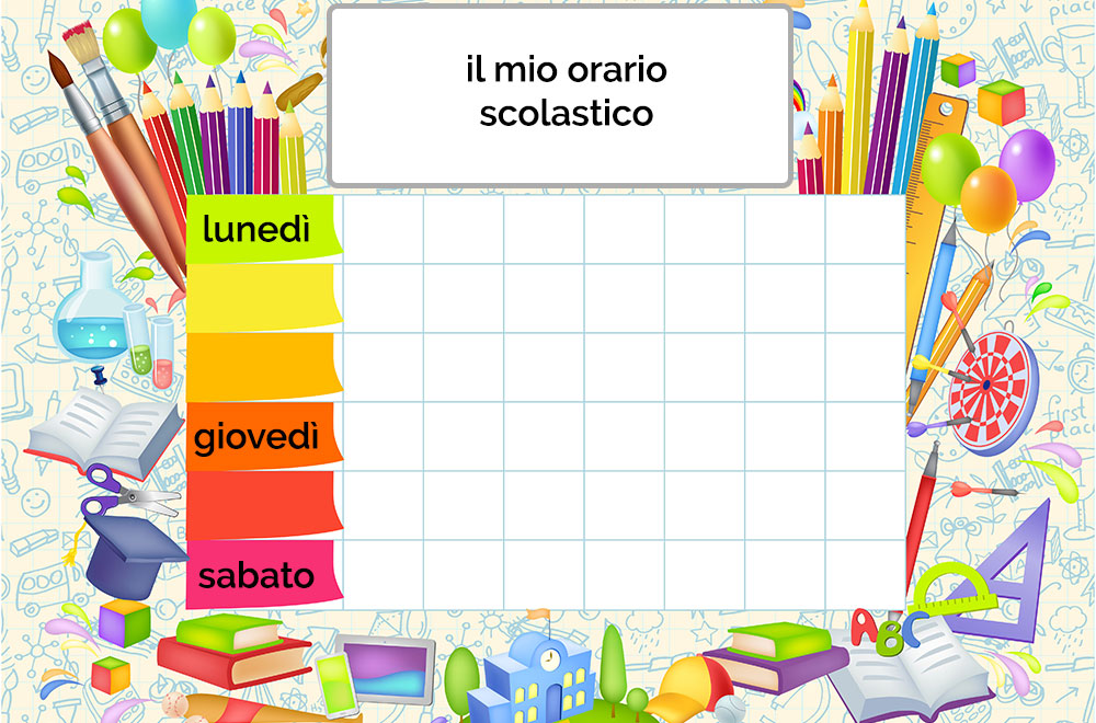 Slika prikazuje prazan školski raspored u kojemu nedostaju utorak, srijeda i petak.