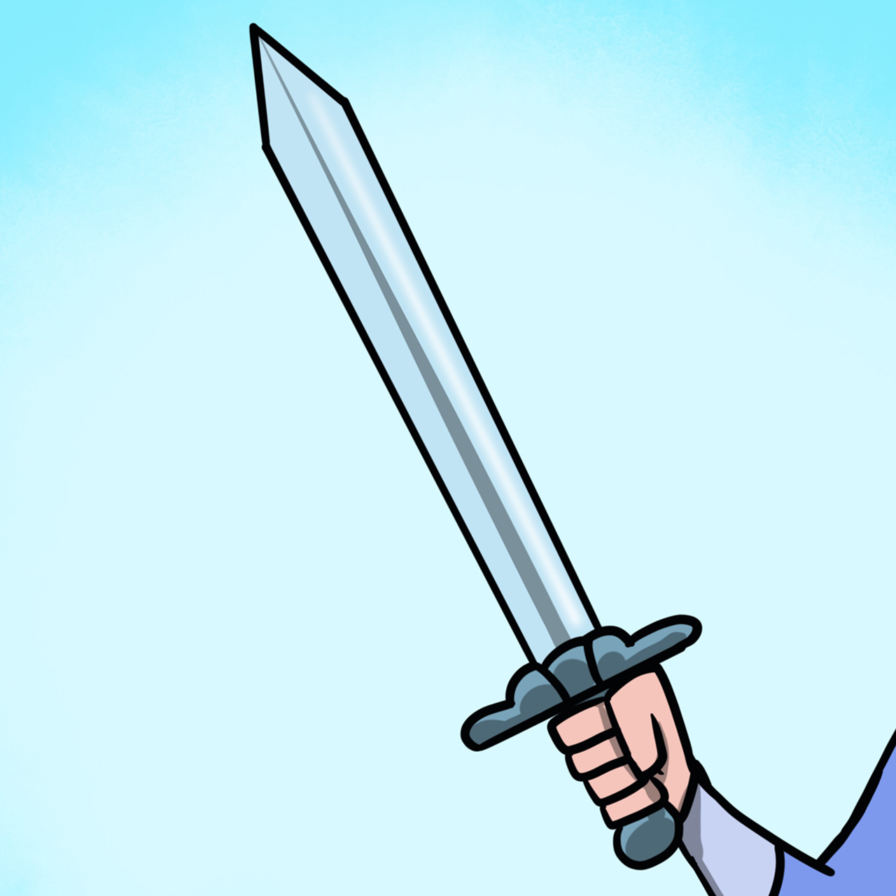 Desna ruka koja drži mač. 
