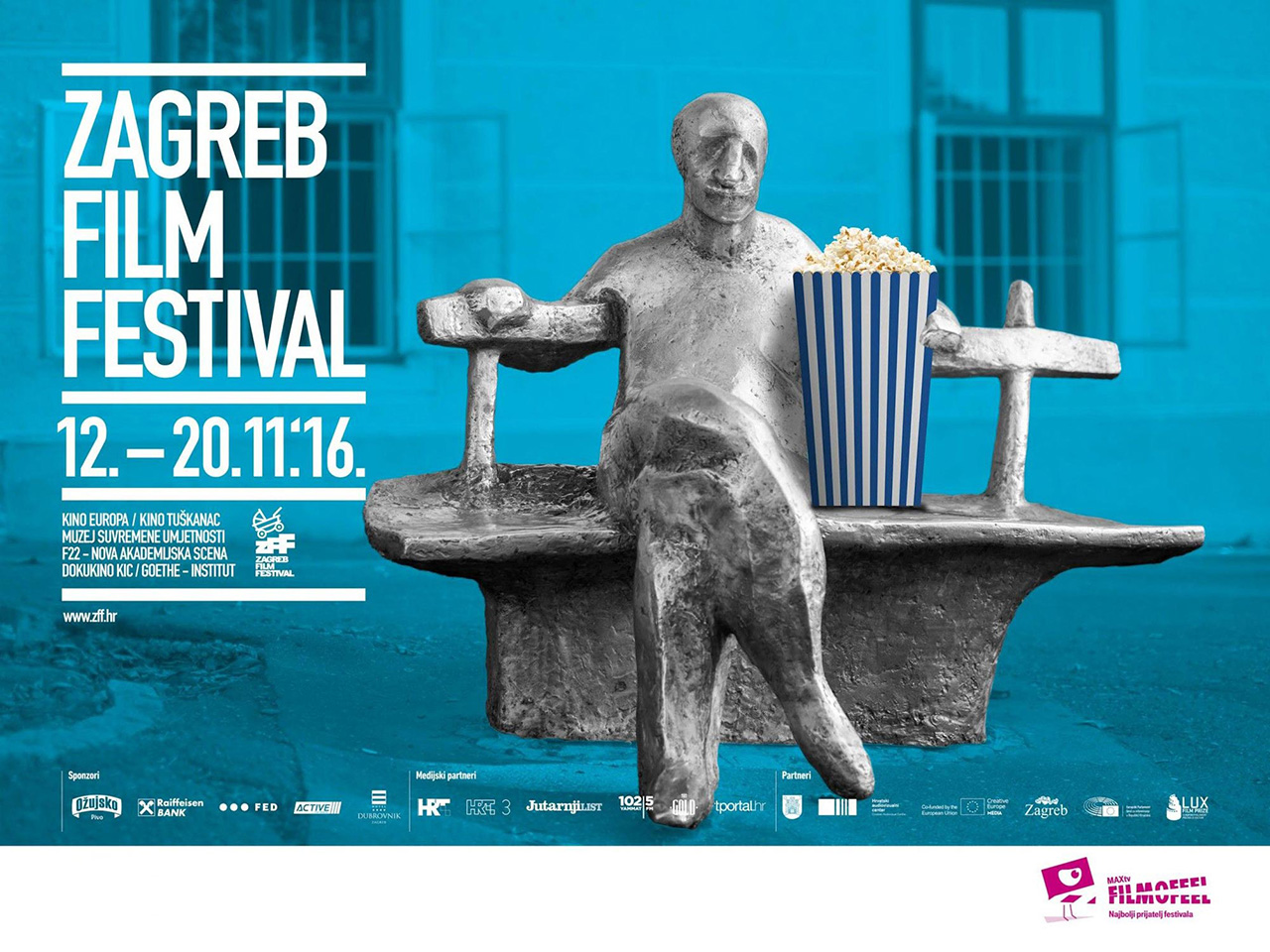 KIp Matoša drži kokice kao u kinu - plakat za filmski festival.