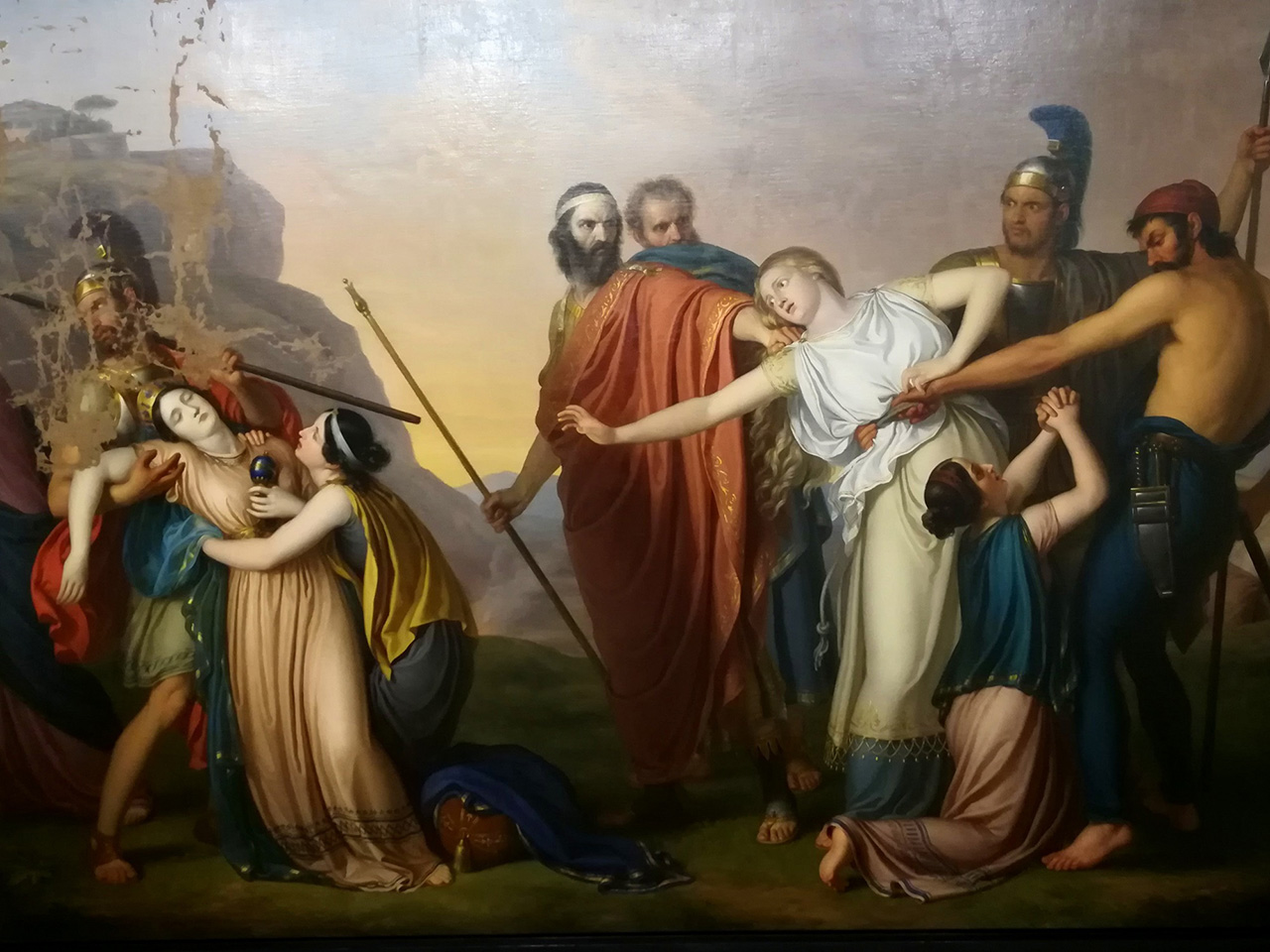 Umjetnički prikaz motiva iz Sofoklove tragedije Antigona.