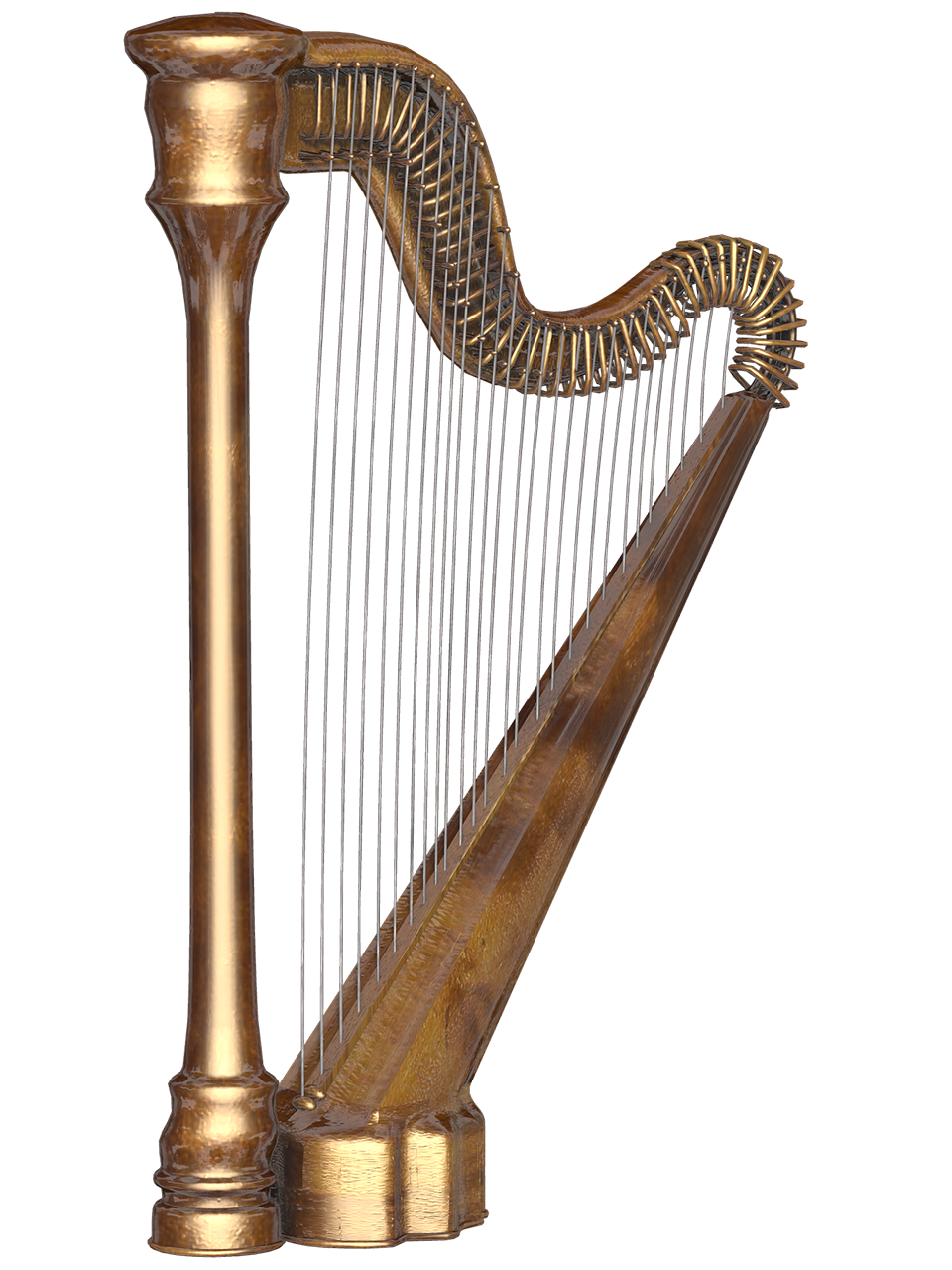Pozlaćena harfa.