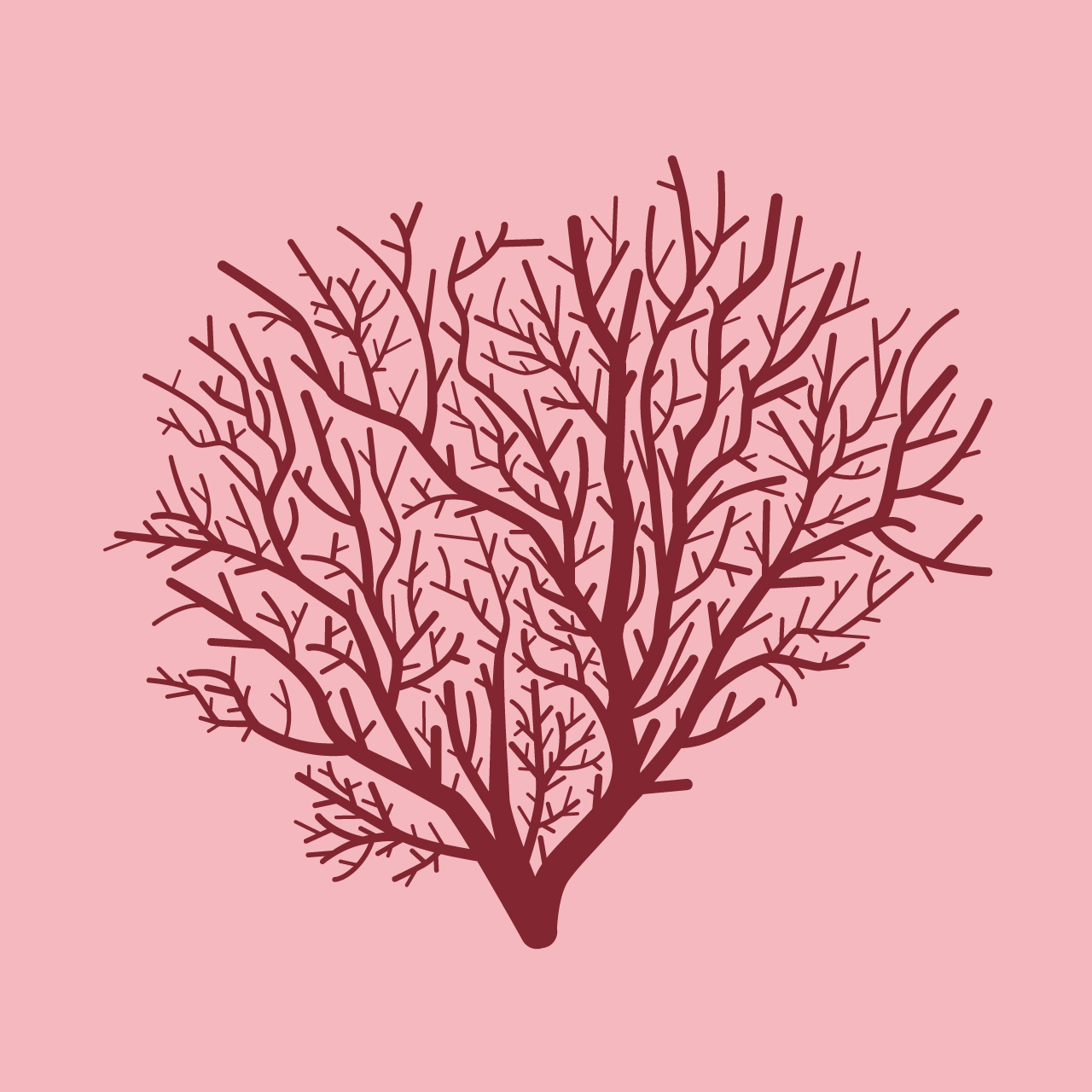 Stilizirani prikaz crvenih koralja.