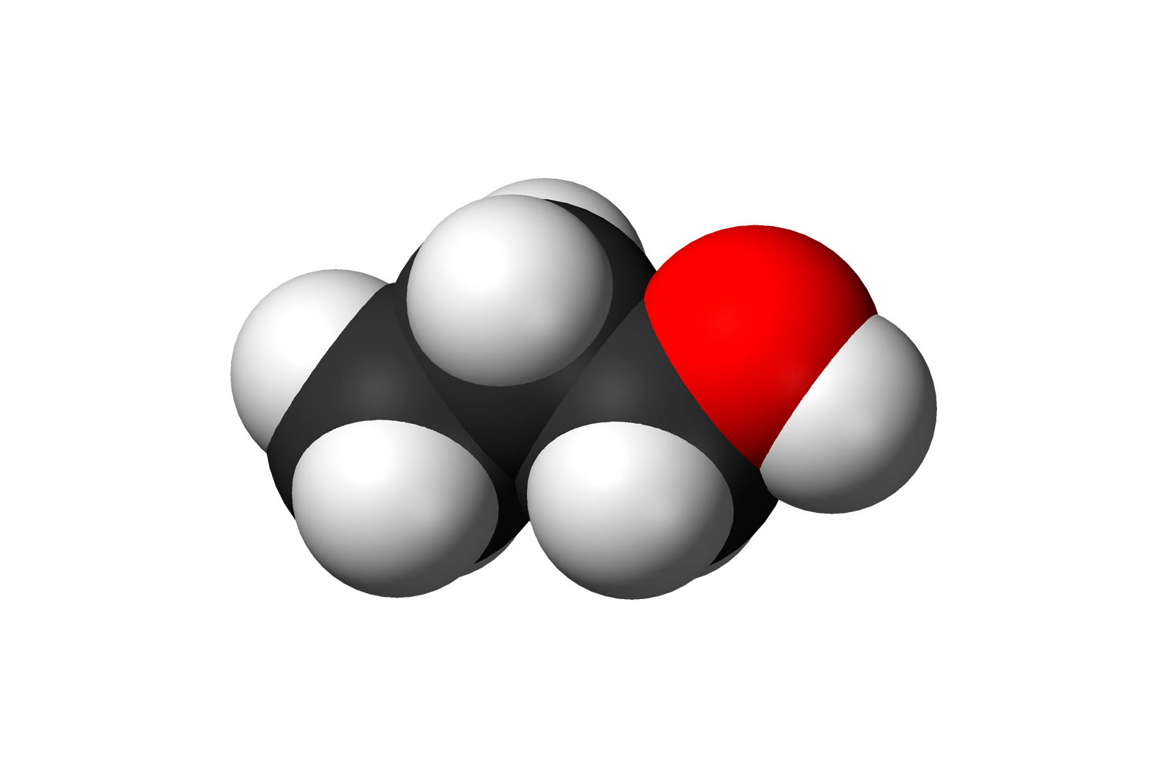 Kalotni model molekule propan-1-ola