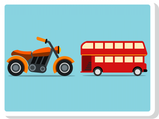 A motorbike - a double decker