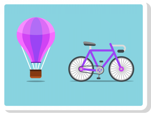 A hot air baloon - a bike