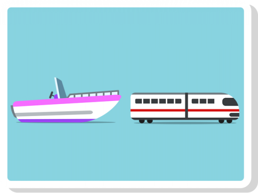 A boat - a train