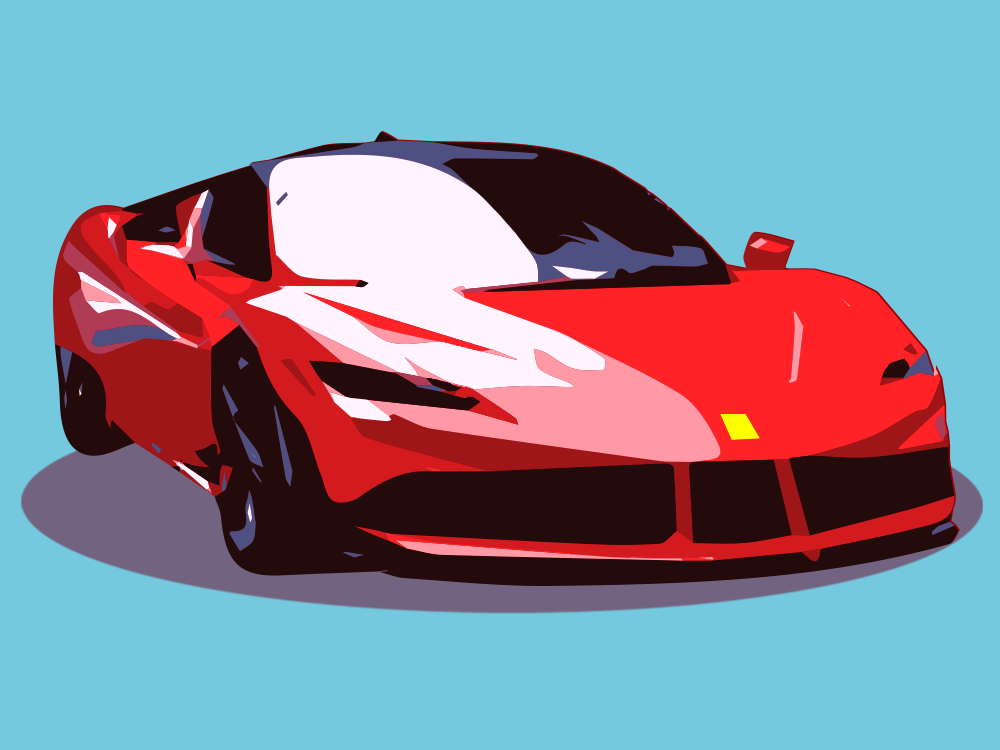 A red Ferrari