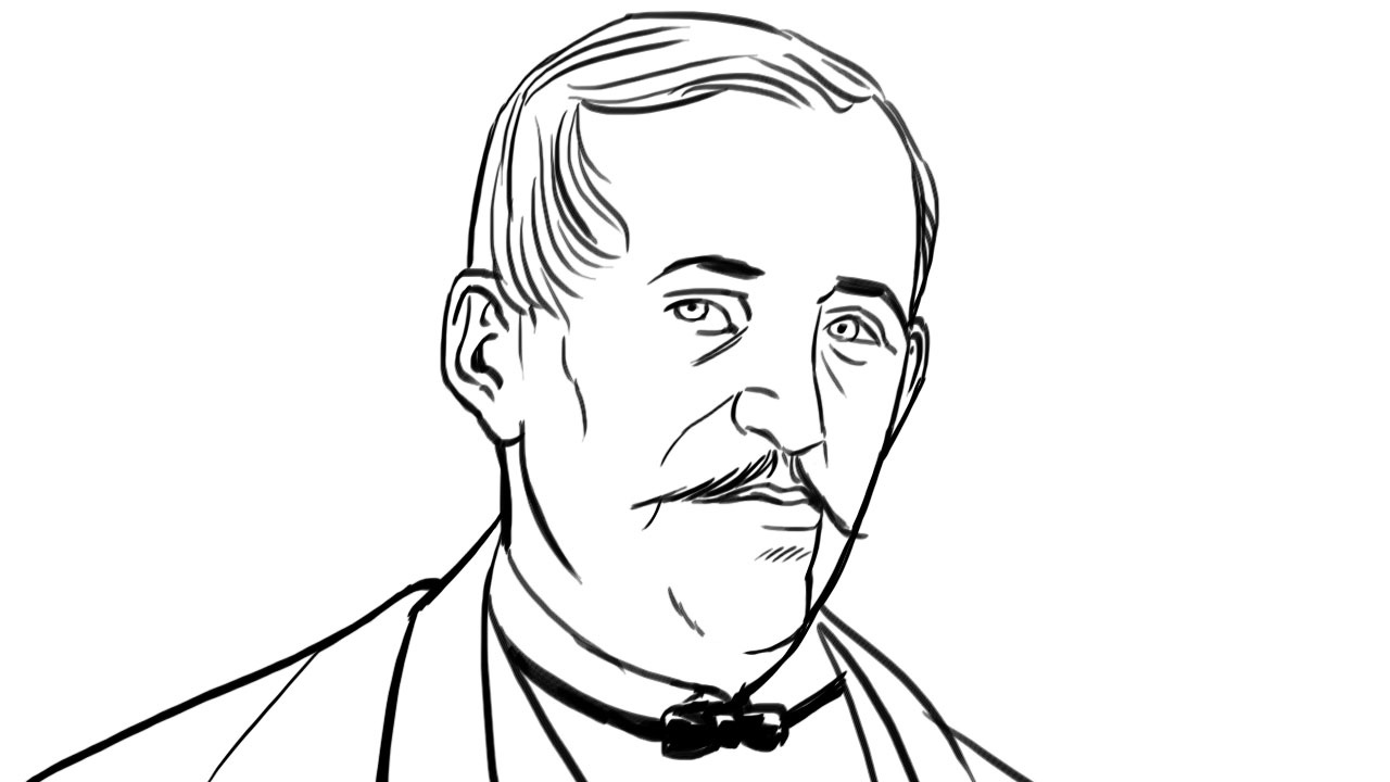 Crno-bijela ilustracija Matije Mažuranića. 