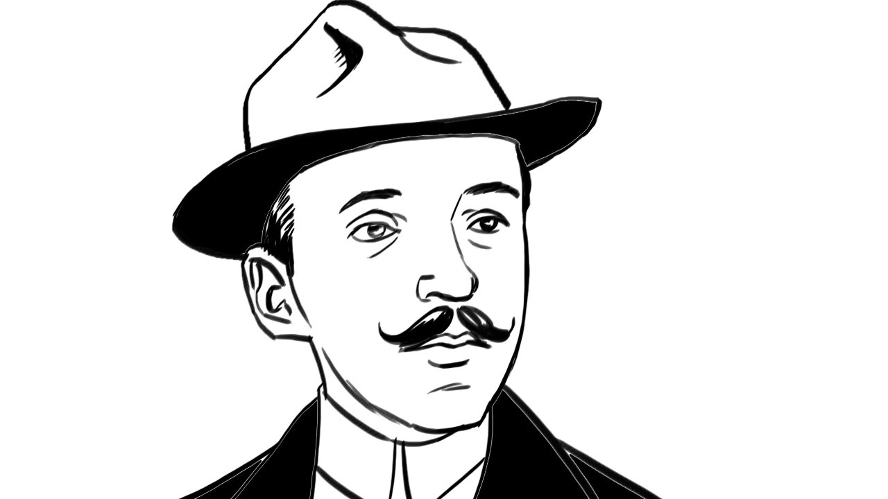 Crno-bijela ilustracija Antuna Gustava Matoša. 