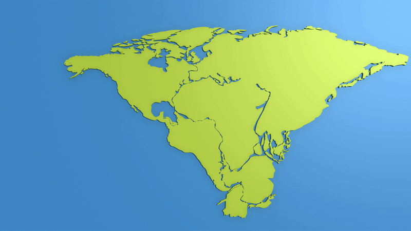 Superkontinent Pangea postupno se raspadao i stvarao nove kopnene mase - današnje kontinente.