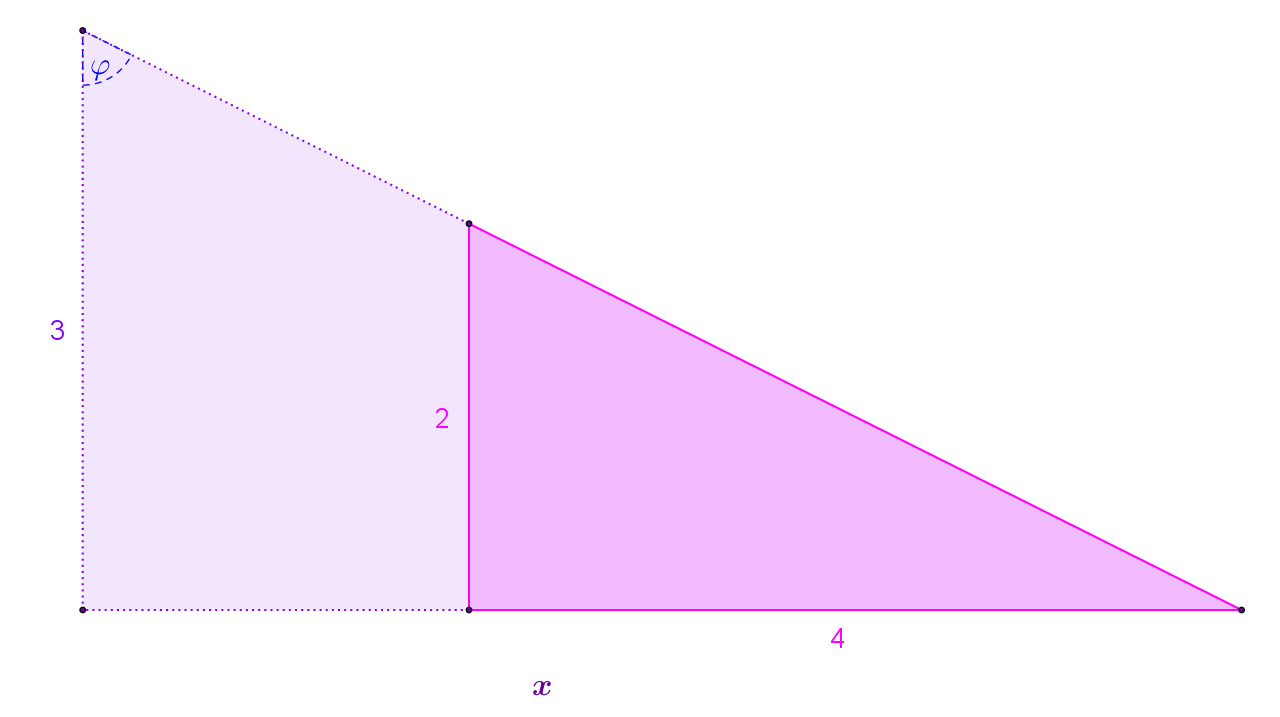 Dva slična pravokutna trokuta iz zadatka.