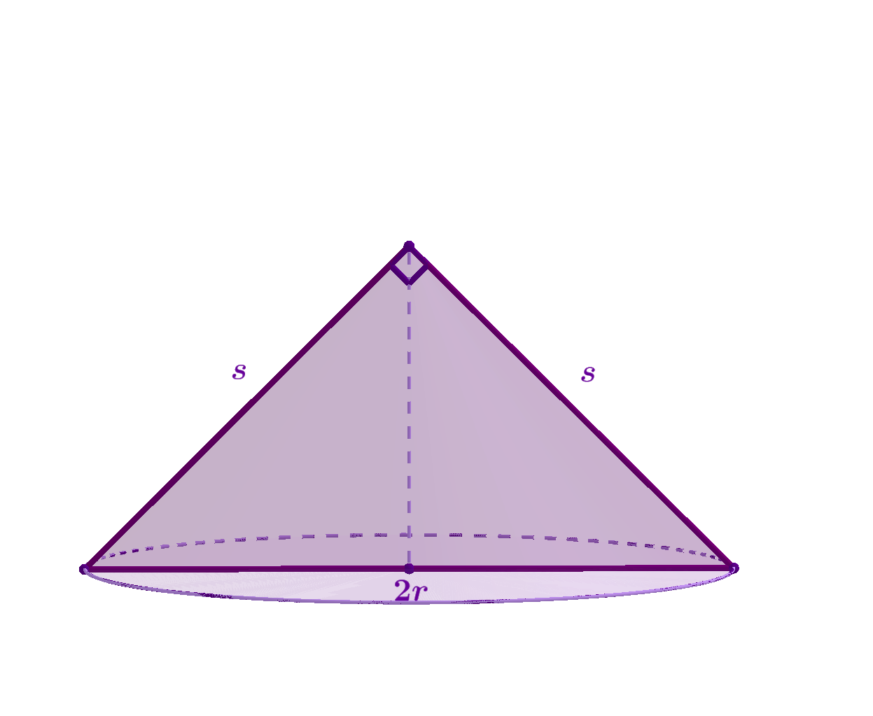 Uspravni stožac kojem je osni presjek pravokutni trokut.
