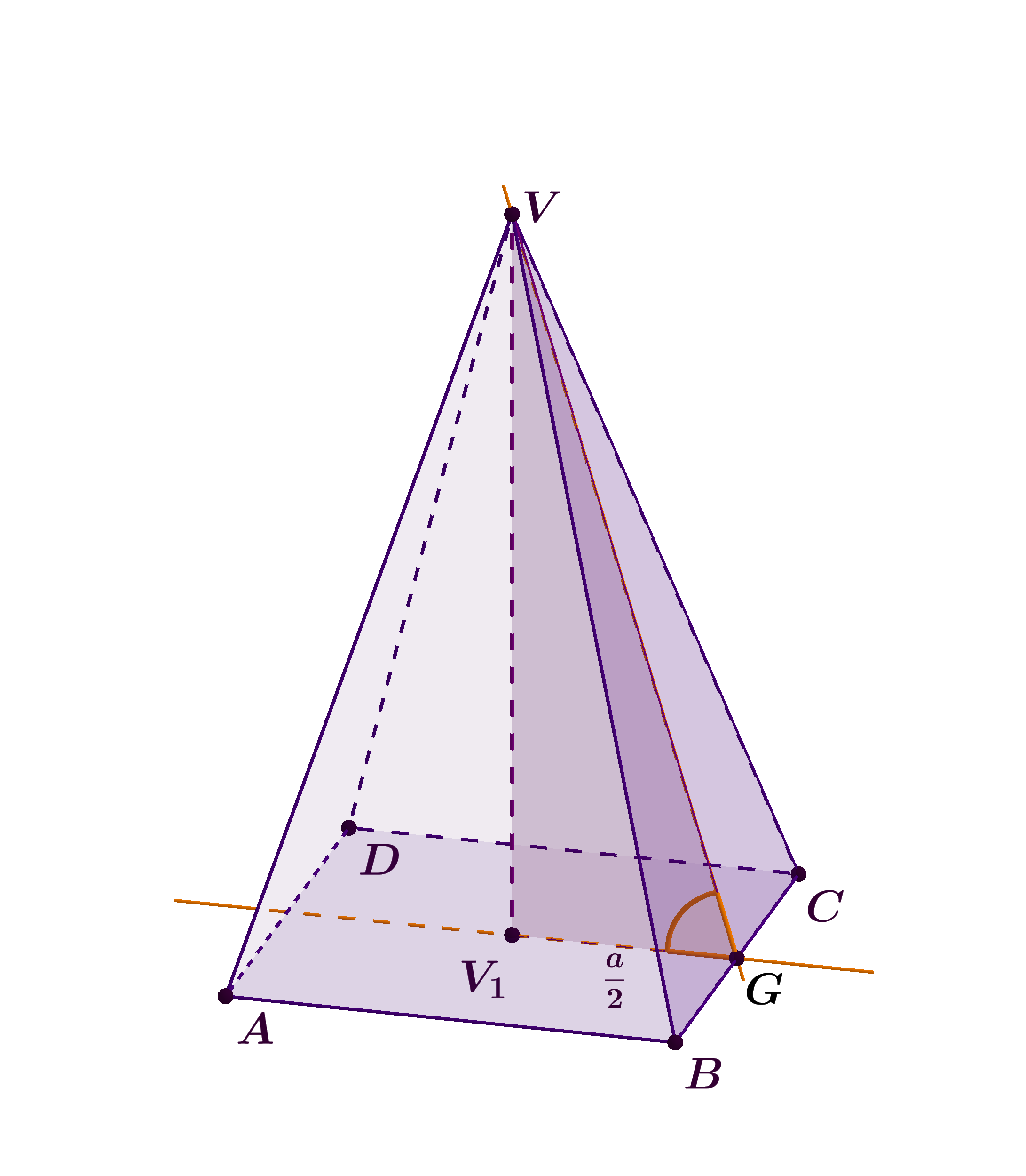 Kut između pobočke i osnovice pravilne četverostrane piramide