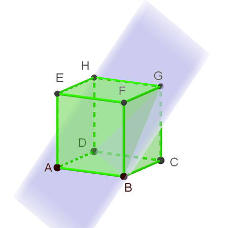 Presjek kocke i ravnine prema zadanim uvjetima iz primjera