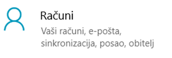 Ikona i pripadajući opis Računa u u Postavkama sustava.