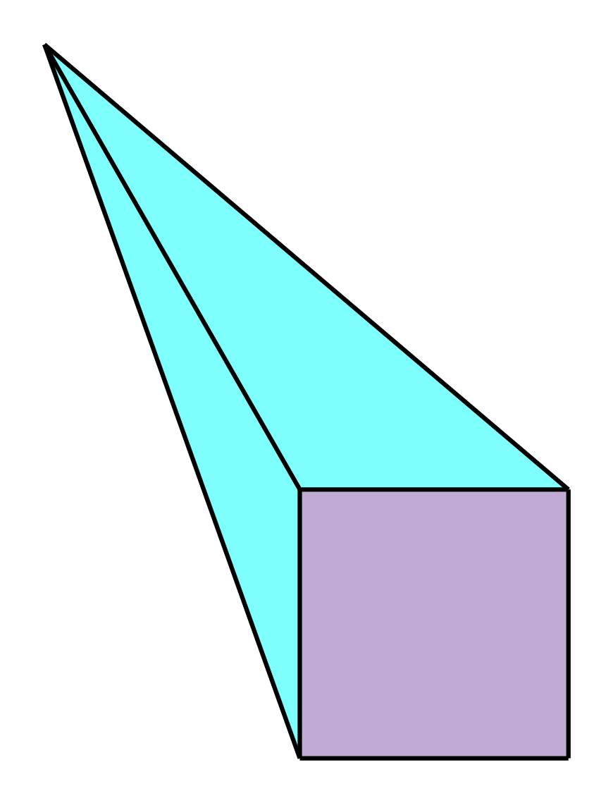 Slika prikazuje četverostranu  piramidu.