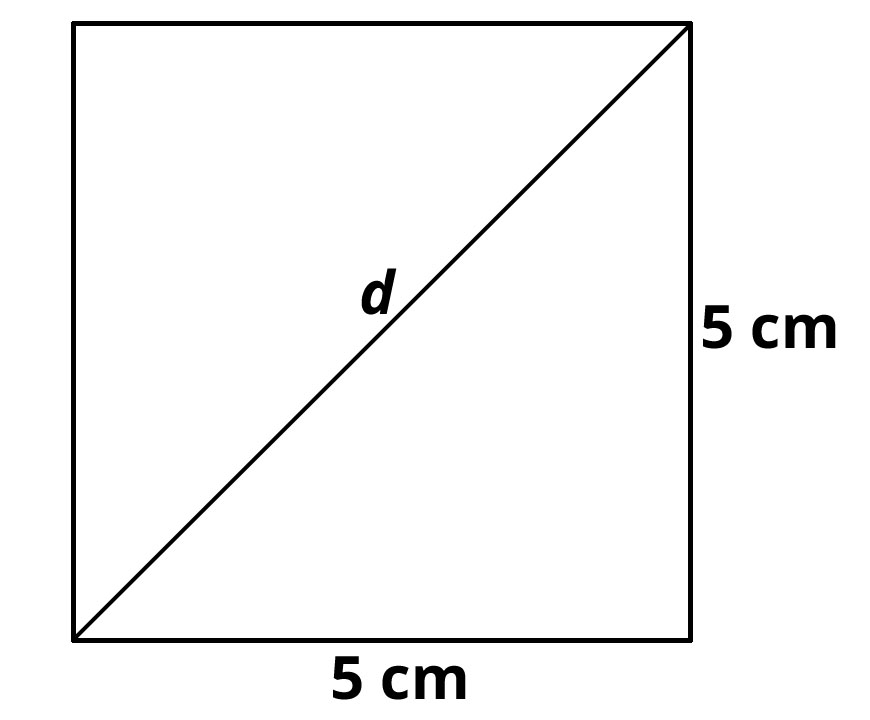 Na slici je kvadrat sa stranicom duljine a i istaknutom jednom  dijagonalom.
