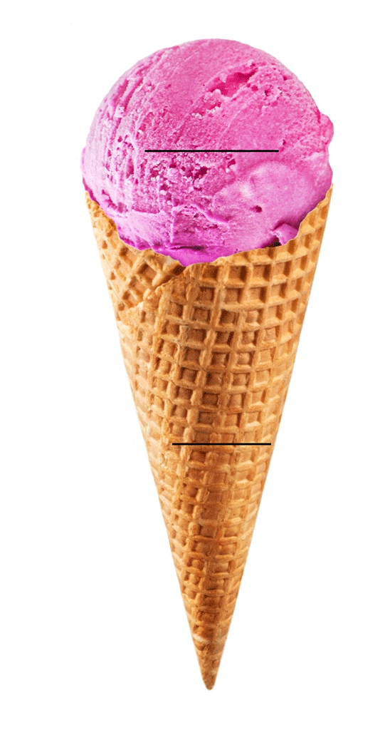 Slika prikazuje sladoled u kornetu.