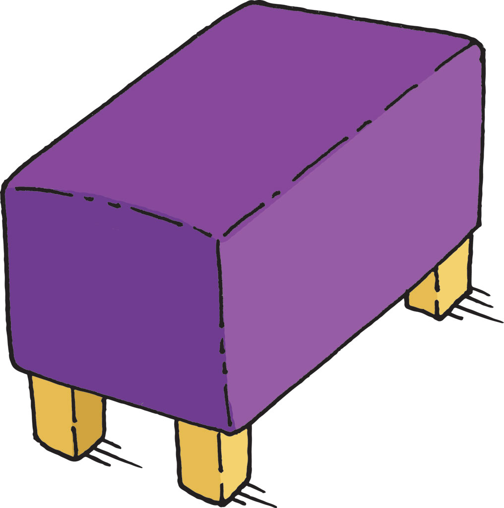 Slika prikazuje tabure oblika kvadra.