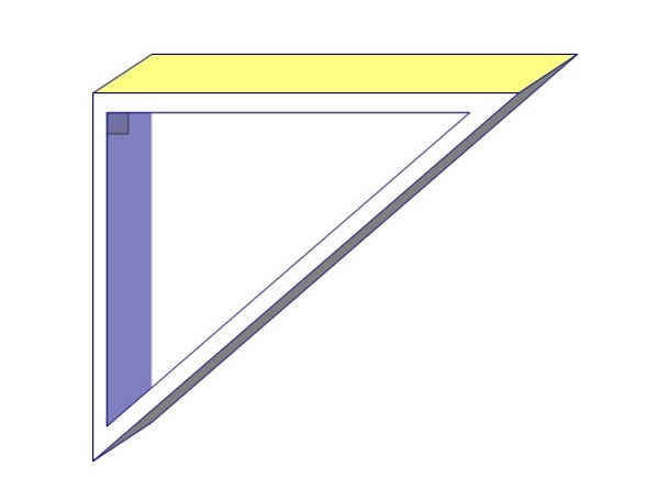 Na slici je prikazana polica s pravim kutem sastavljena od tri na krajevima međusobno spojenedaske