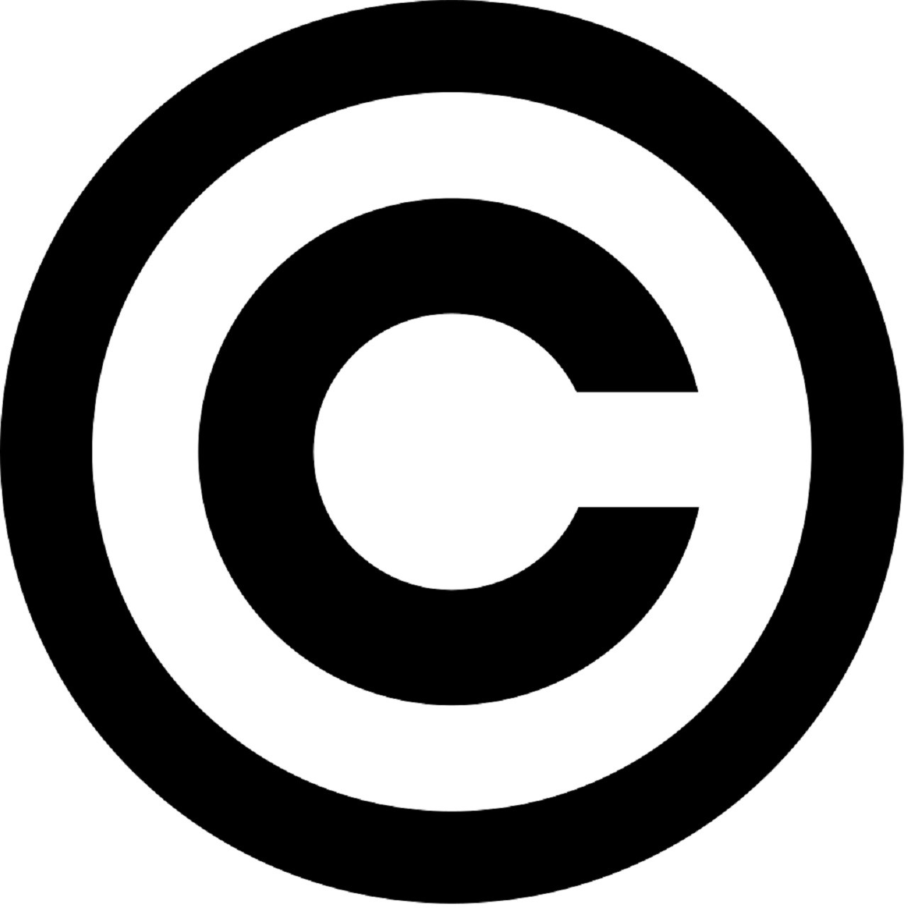 Simbol copyrighta - crno slovo C na bijeloj podlozi i u crnom krugu - označava da je neko djelo zaštićeno autorskim pravima.