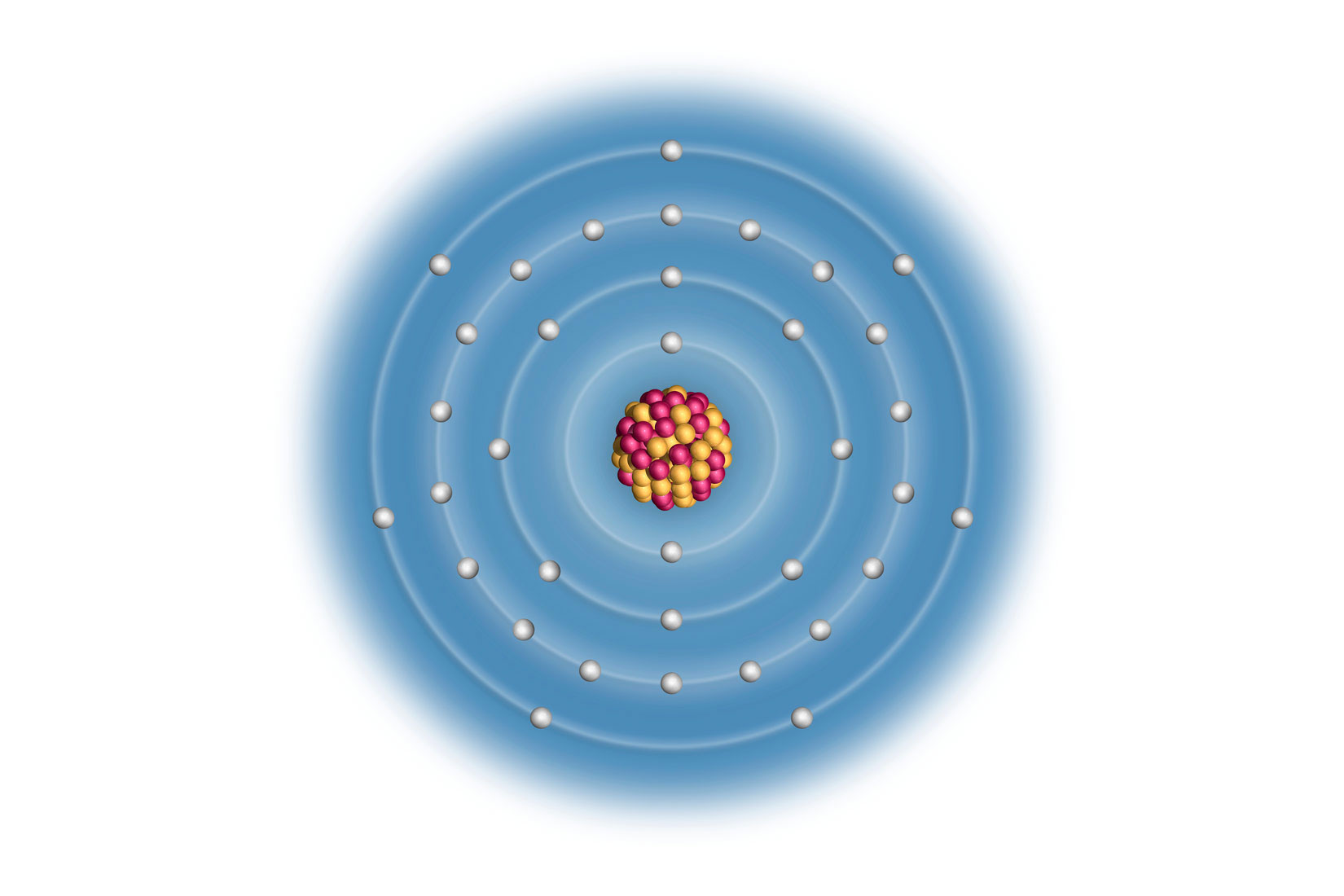 Brom, shematski prikaz građe atoma