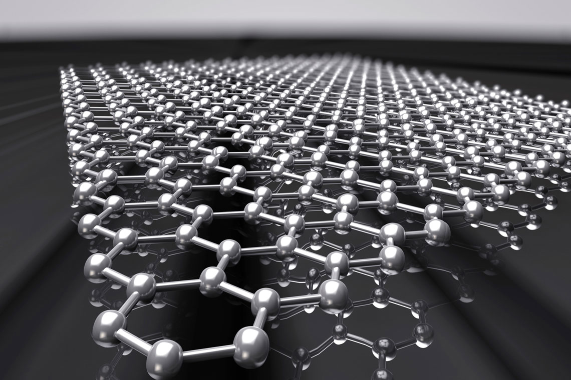 Ilustracija grafena; nizovi pravilno povezanih šesterokuta